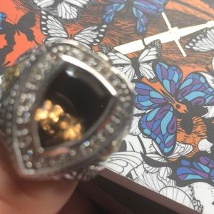 Huge Scott key topaz ring